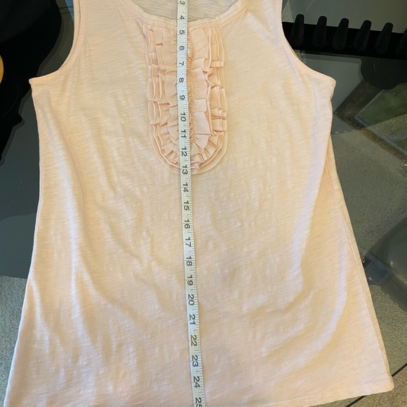 Ann Taylor Loft lightweight Ruffle neckline Peach - Picture 7 of 12